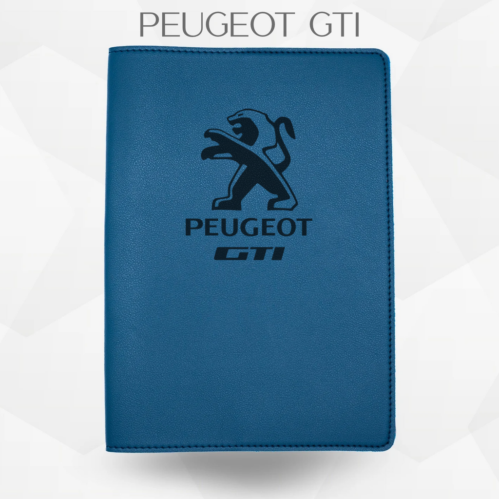 porte-document peugeot gti de couleur bleu