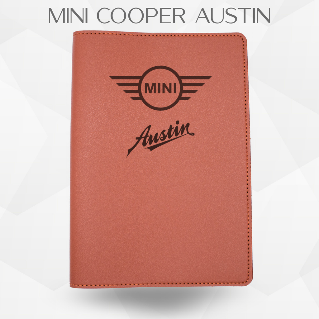 porte document mini cooper Austin de couleur marron