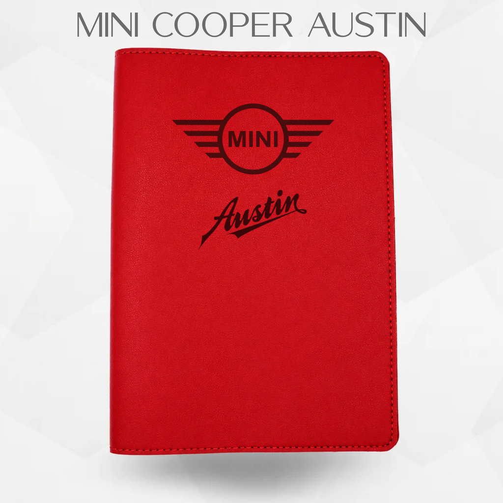 porte document mini cooper Austin de couleur rouge