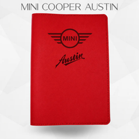 porte document mini cooper Austin de couleur rouge