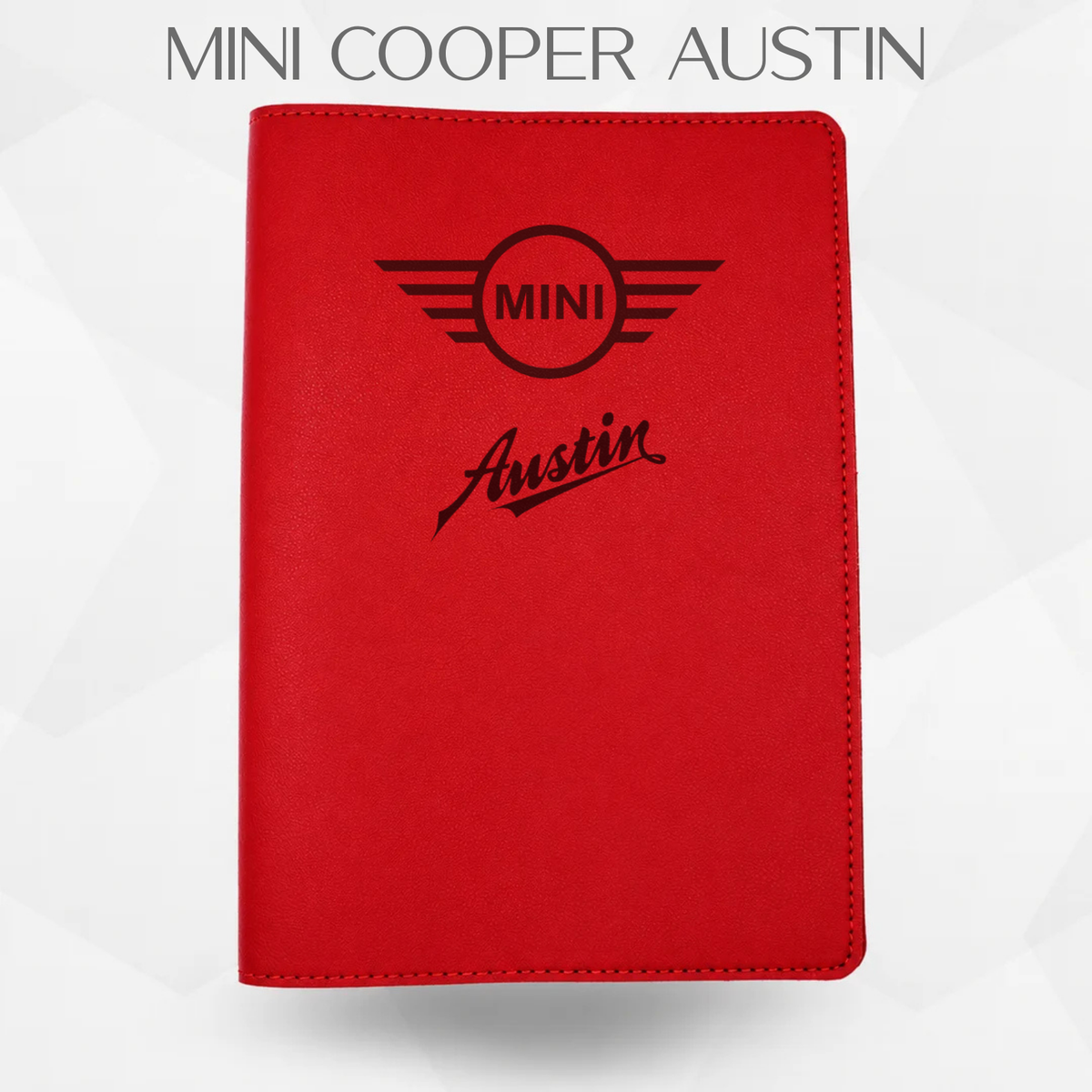porte document mini cooper Austin de couleur rouge