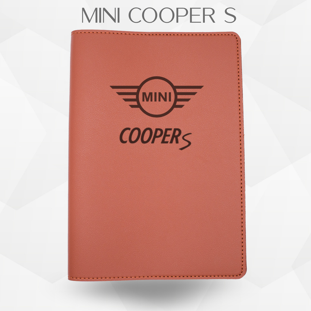 porte document mini cooper S de couleur marron