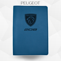 porte document peugeot 208 de couleur bleu