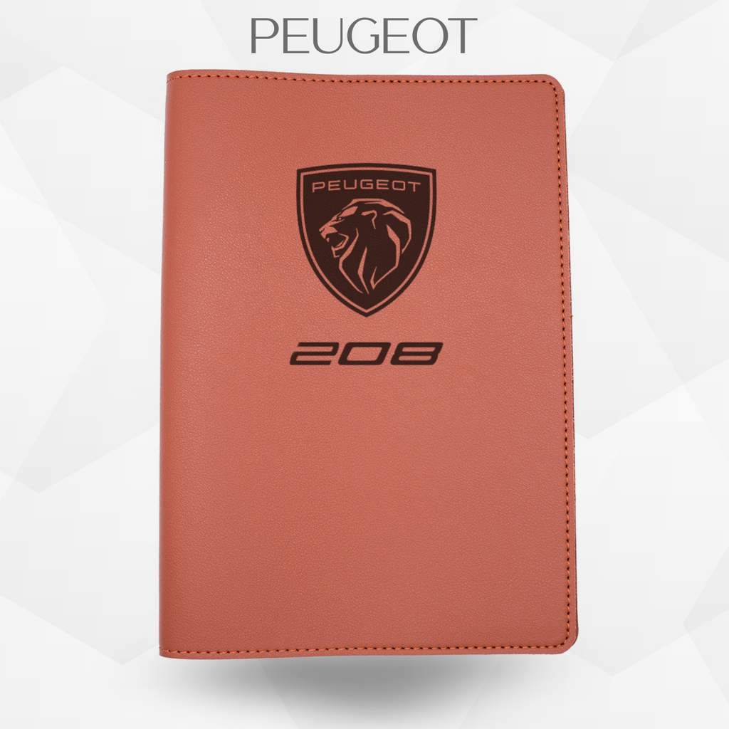 porte document peugeot 208 de couleur marron