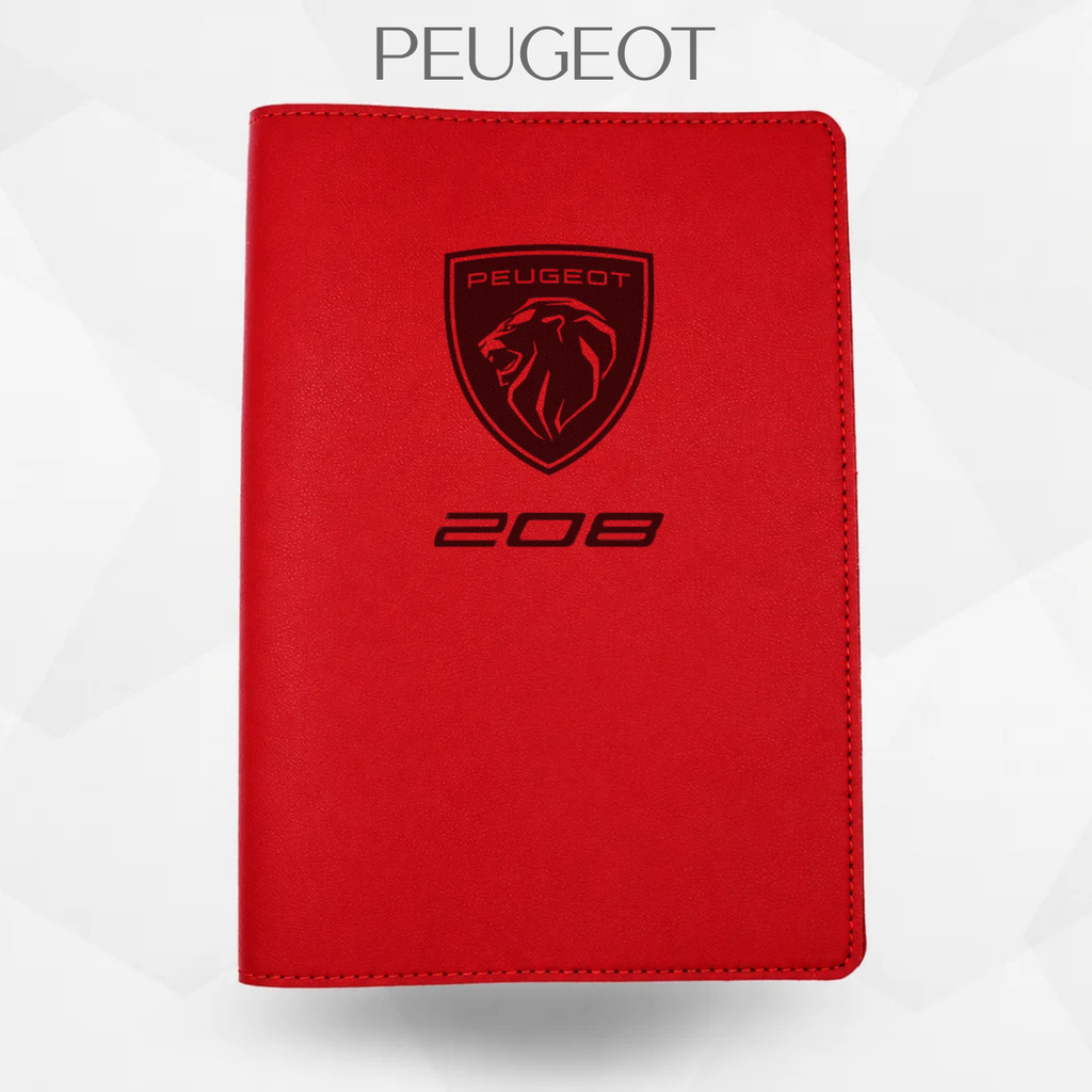 porte document peugeot 208 de couleur rouge