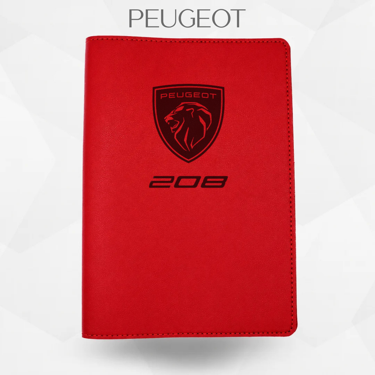 porte document peugeot 208 de couleur rouge