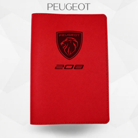 porte document peugeot 208 de couleur rouge