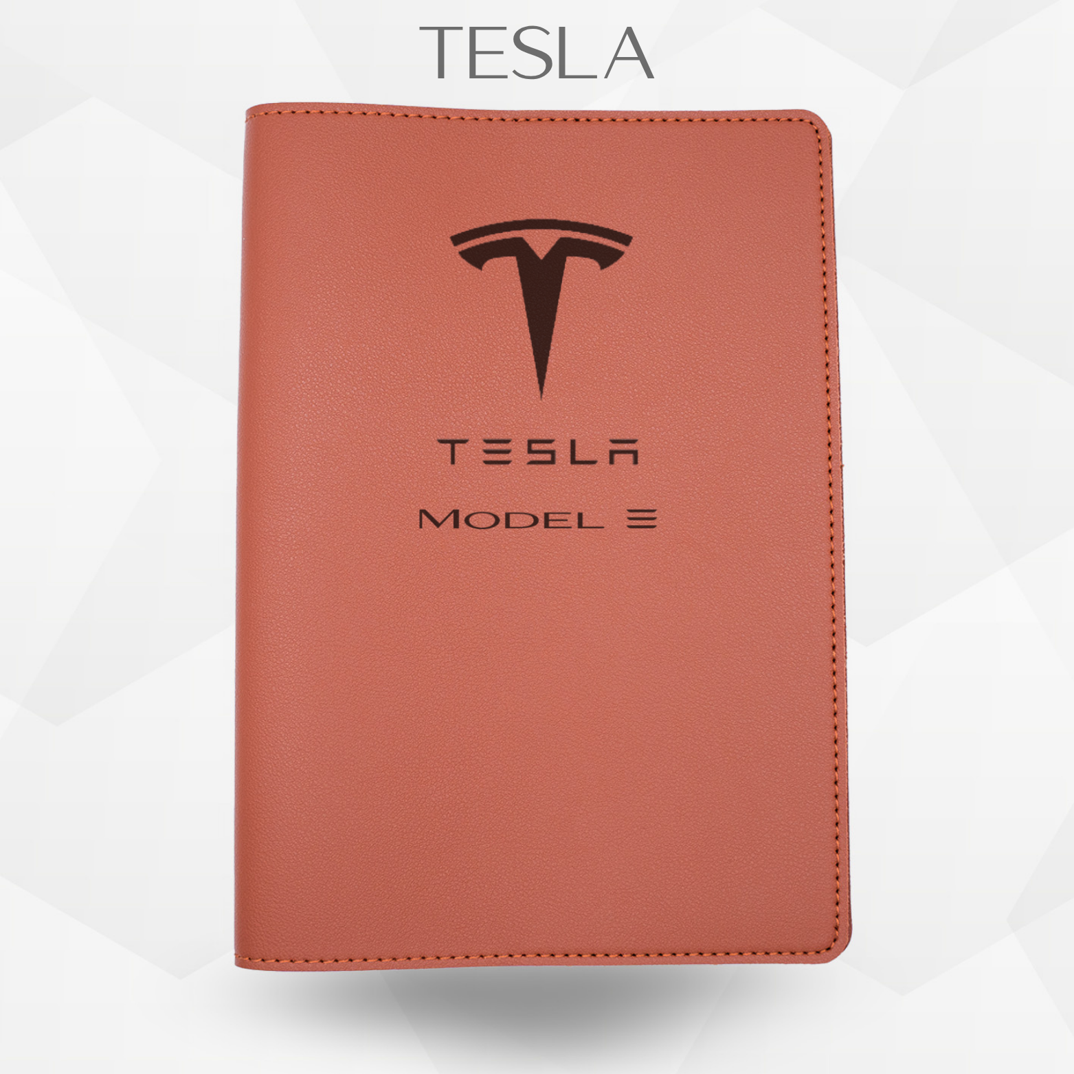 porte document tesla model 3 de couleur marron