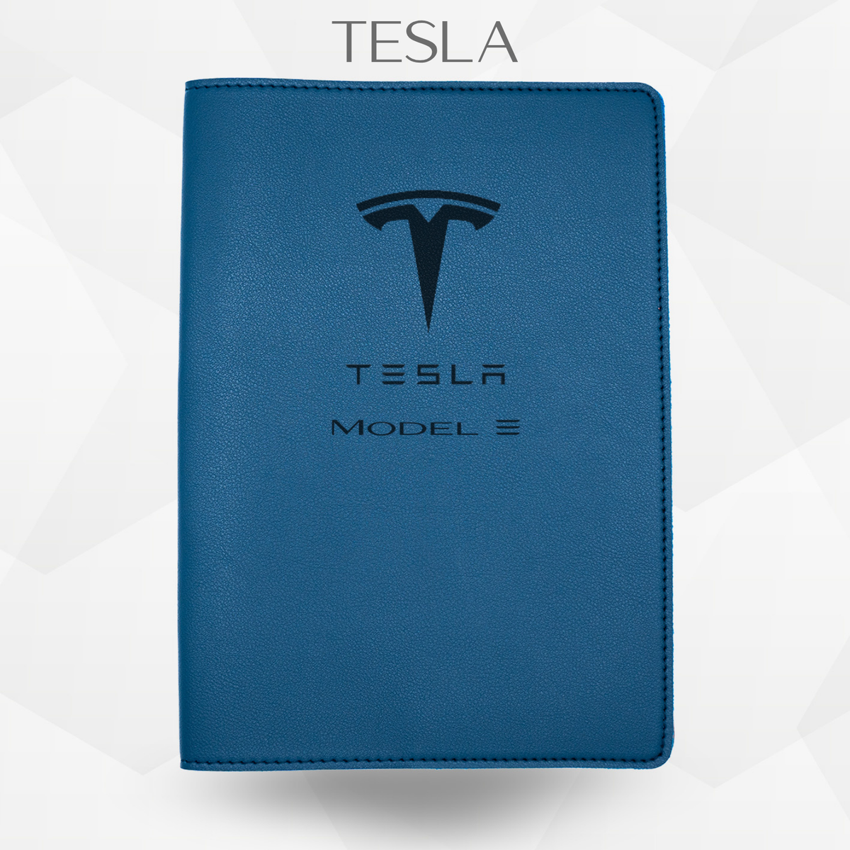 porte document tesla model 3 de couleur bleu 