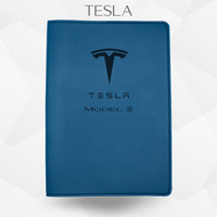 porte document tesla model 3 de couleur bleu 