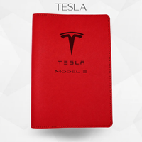 porte document tesla model 3 de couleur rouge