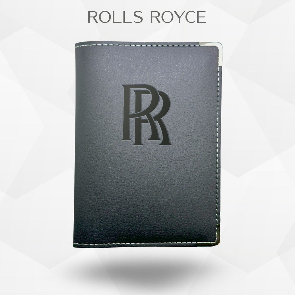 Porte carte grise Rolls-Royce – étui simili cuir gravure laser Atelier Guillot