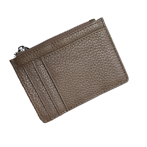 porte cartes en cuir zippé