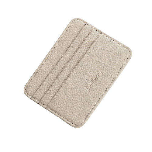 porte cartes en cuir de couleur blanche