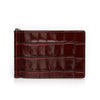 Porte Cartes en cuir de crocodile rouge