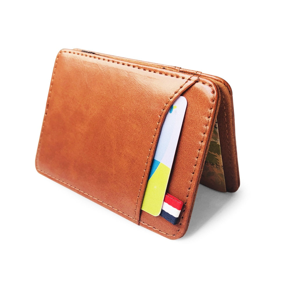 Porte cartes en cuir avec plusieurs rangements pour cartes