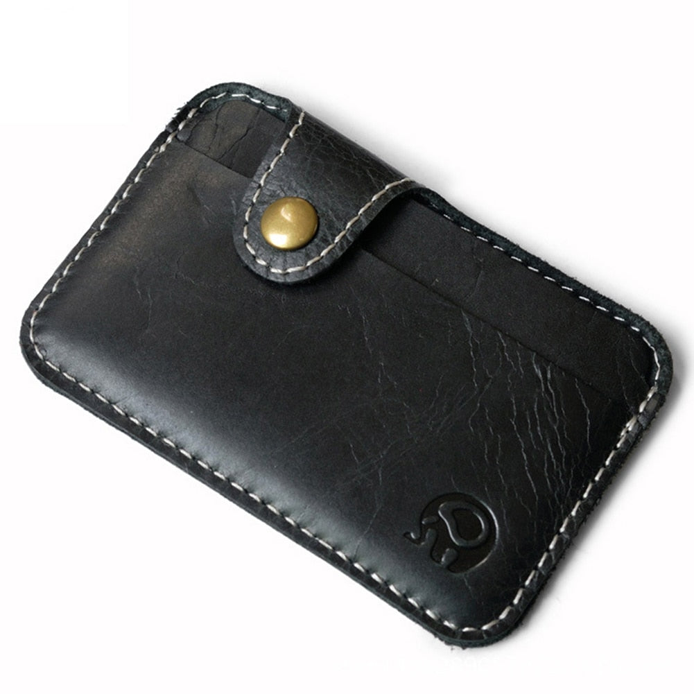 Porte cartes en cuir minimaliste de couleur noir