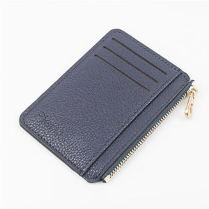 Porte Cartes Zippé Bleu