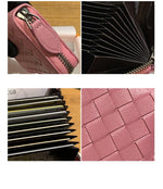 Charger l&#39;image dans la galerie, porte carte de luxe en cuir , de couleur rose pour femme
