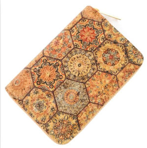 porte cartes zippé en bois pour femme