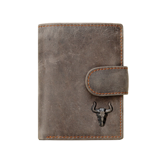 porte cartes en cuir avec un motif de taureaux