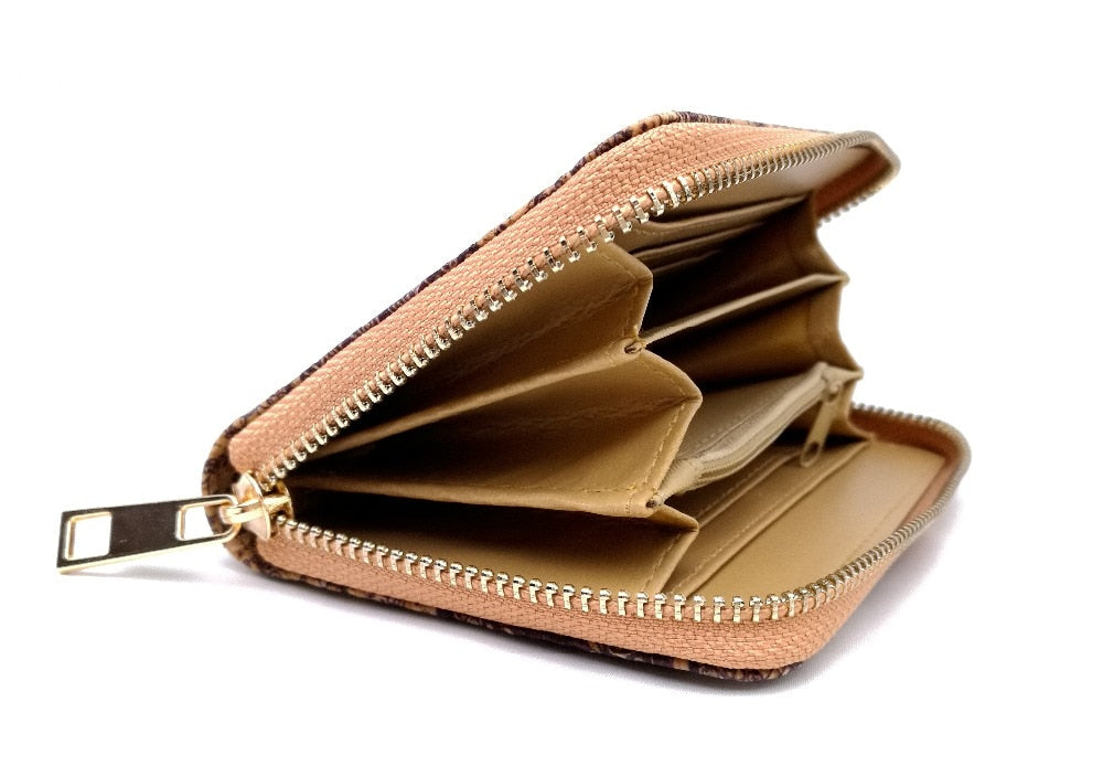 Intérieur de porte cartes zippé femme