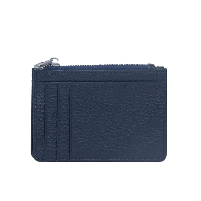 Porte-Cartes Zippé DRAEGER PARIS 1886 - Noir Et Bleu Marine, 12.5 X 8 Cm, 10 Rangements - 1