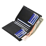 Charger l&#39;image dans la galerie, Intérieur d&#39;un porte en cuir avec des billets et carte bancaire
