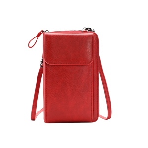 Porte Cartes Bandoulière de couleur  rouge