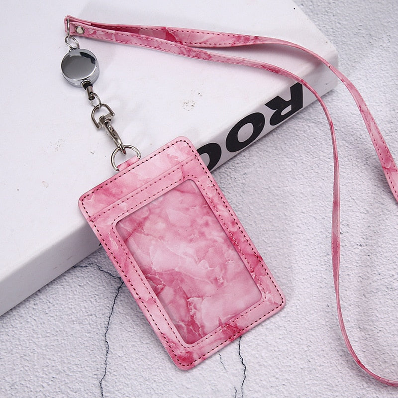 Porte Cartes Tour de Cou Rose