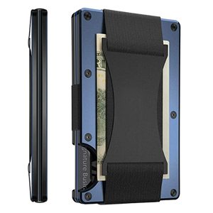 Porte Cartes Bleu avec une pince à billets
