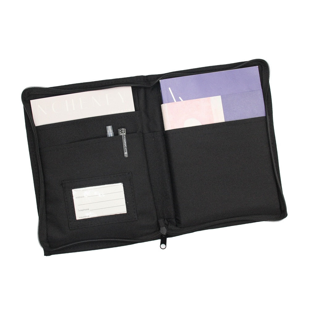 intérieur d'un porte carte grise noir