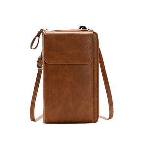 Porte Cartes Bandoulière de couleur marron