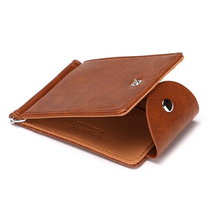 Porte carte en cuir avec une pince à billets