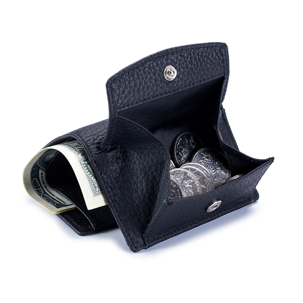 Porte Cartes avec emplacement pour monnaie et billet de couleur  Noir