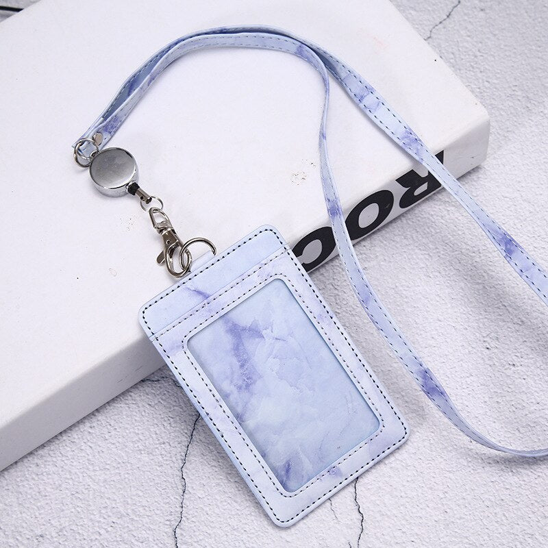 Porte Cartes Tour de Cou Bleu