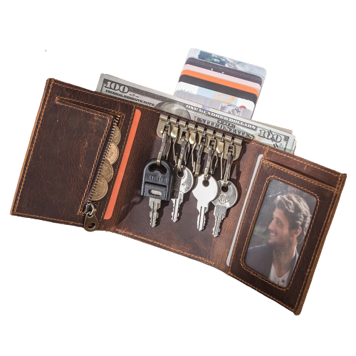 Porte cartes avec rangement de clefs