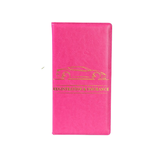porte carte grise de couleur rose