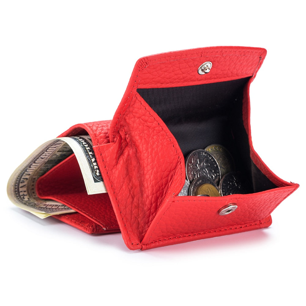 Porte Cartes avec emplacement pour monnaie et billet de couleur  rouge