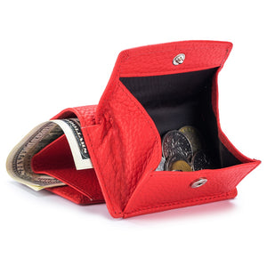 Porte Cartes avec emplacement pour monnaie et billet de couleur  rouge
