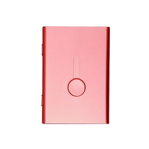 porte cartes de visite automatique de couleur gris rouge