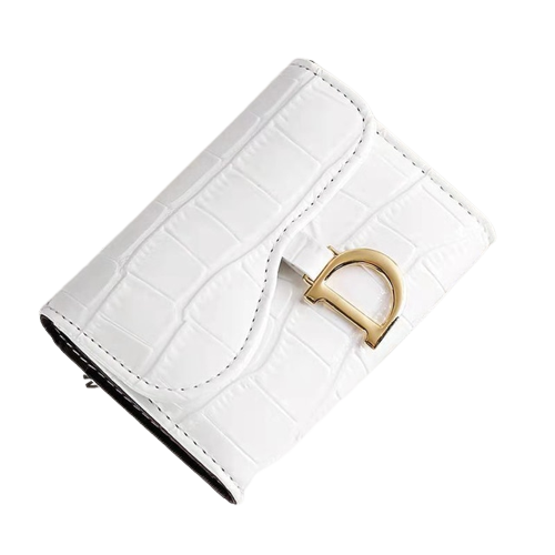 porte cartes en cuir pour femme de couleur blanche