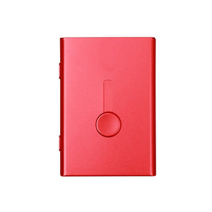 porte cartes de visite automatique de couleur rouge