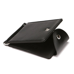 Porte carte en cuir avec bouton de pression