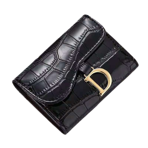 porte cartes en cuir noir pour femme