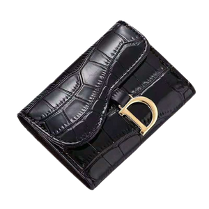 porte cartes en cuir noir pour femme