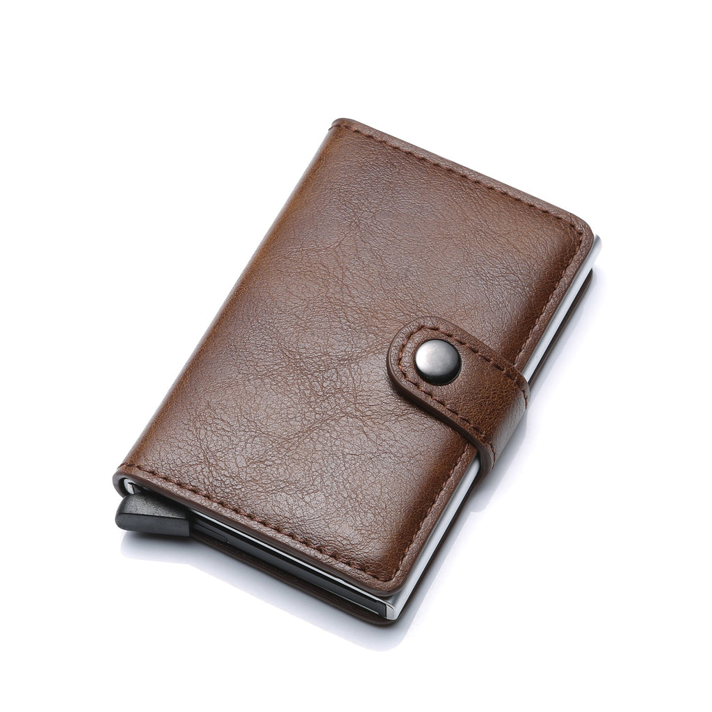 Porte Carte en cuir avec bouton de préssion