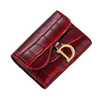 Porte cartes en cuir pour femme de couleur rouge