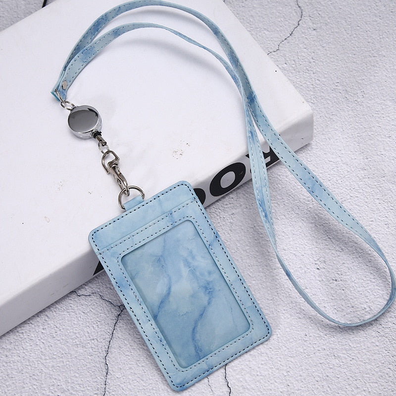 Porte Cartes Tour de Cou Bleu Clair