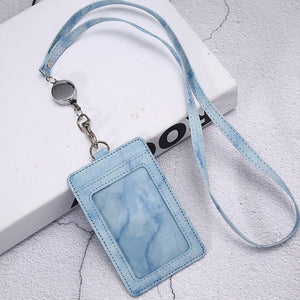 Porte Cartes Tour de Cou Bleu Clair